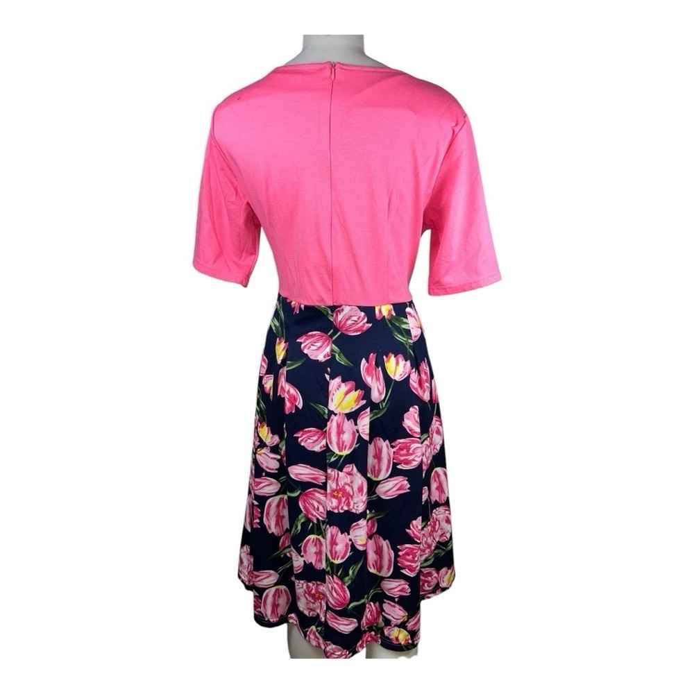oxiuly Summer Dresses for Women Floral A-Line Skirt Pink and Black XL like new! - Picture 3 of 13